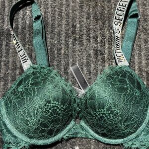 Victoria's Secret Emerald Lace Very Sexy Bombshell Push Up Bra
